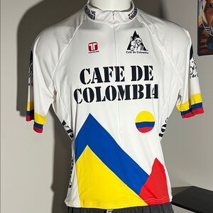 Men's Cycling Jersey - White, Blue, Yellow, Red